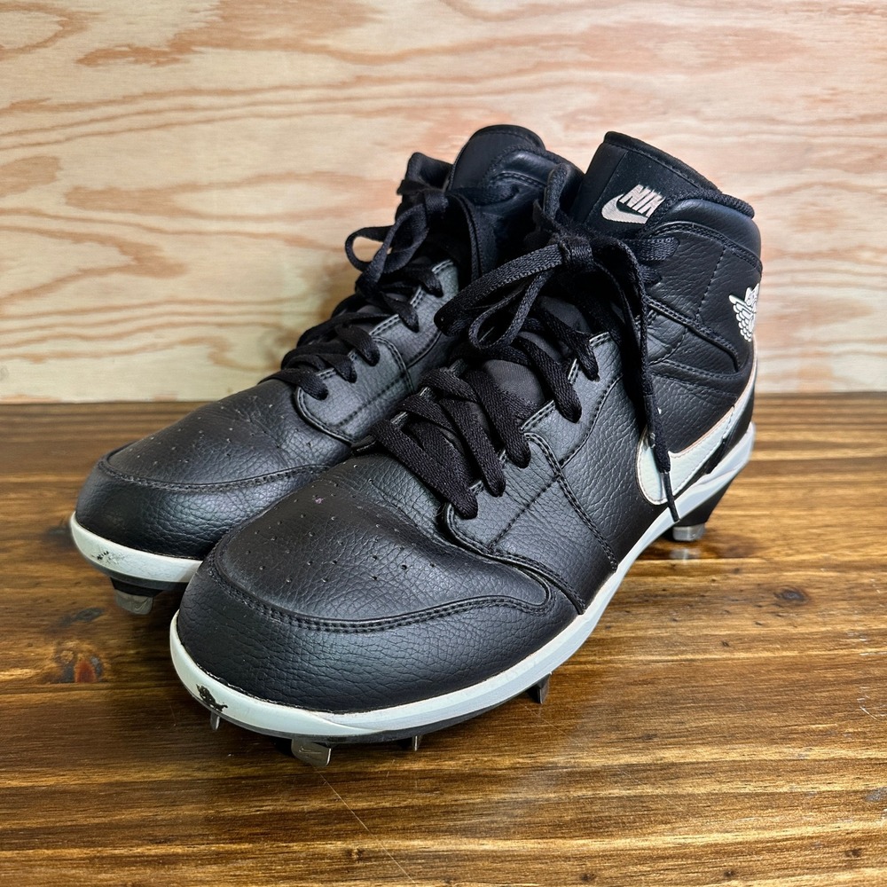 Jordan 1 MCS Baseball Cleats Mens 11.5 Black White Metal Spikes AV5354-001